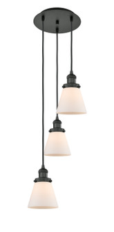 Franklin Restoration Three Light Pendant in Matte Black (405|113F-3P-BK-G61)